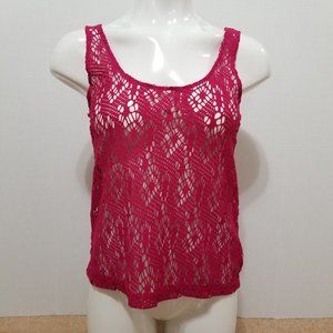 Kirra top Small unlined lace crochet sleeveless stretch boho festival PacSun